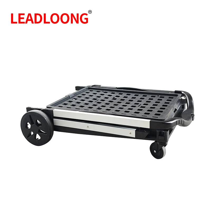 LEADLOONG Wholesale Two Tier Shopping Troller Factory Supermaket Equipment Double Desk Carts for Grocery  Store