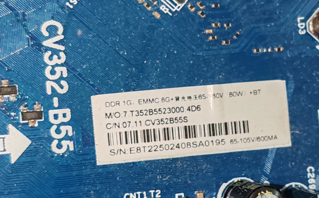 CV352-B55 Scheda madre TV di rete WiFi tre in uno, foto fisica, testata per 60--180 V 600 mA 1 g+8 G