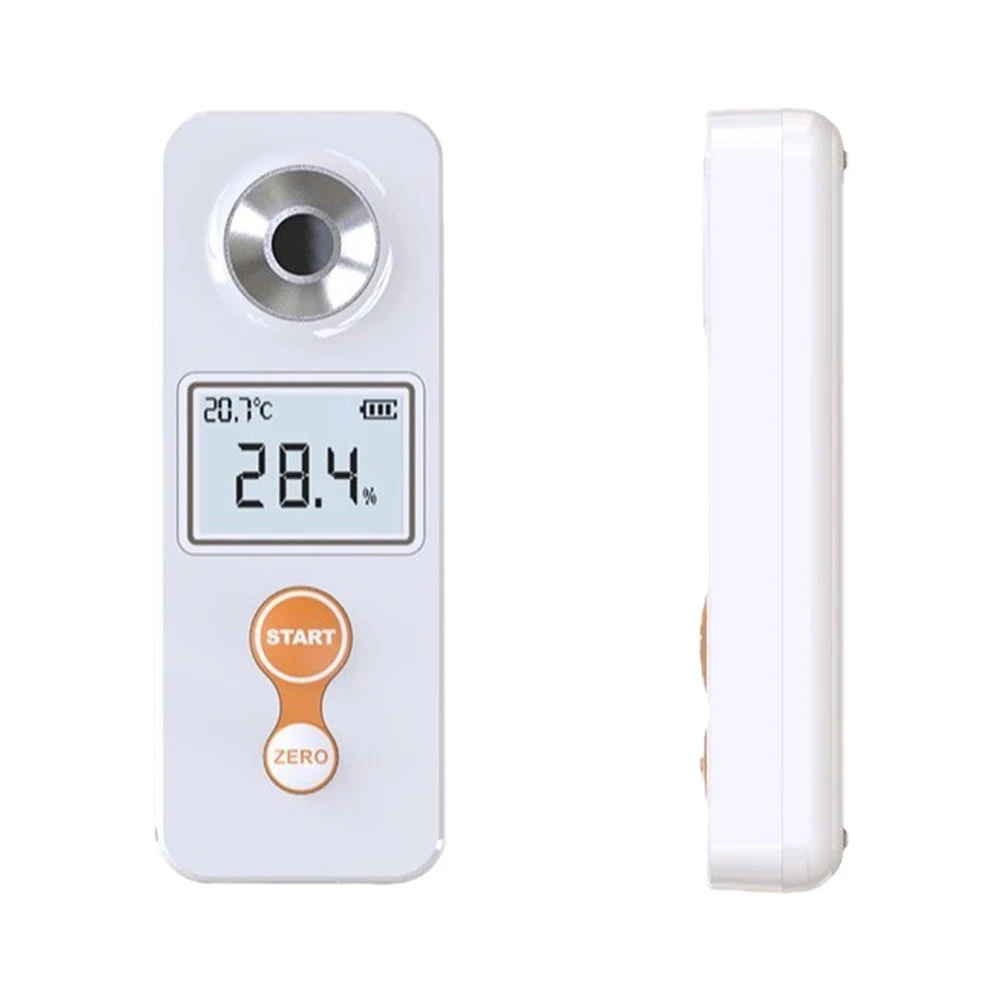 Digital Rechargeable Refractometer 0-53% For Brix Glucose Meter With Backlit LCD Screen ATC For Winemaking Coffee Brewing Fruit