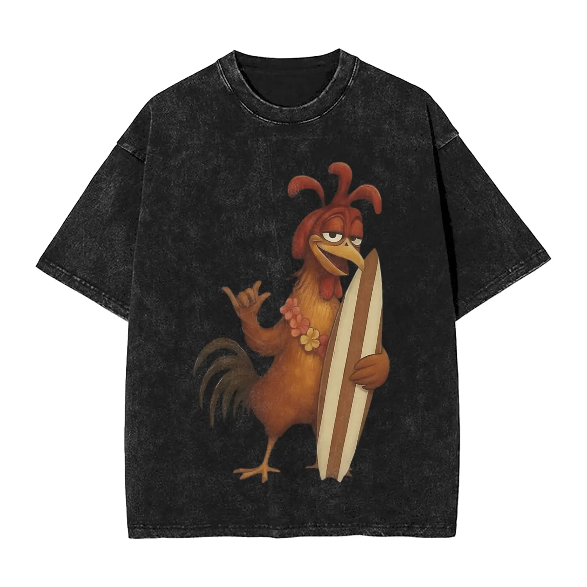 Surf's Up Chicken Joe T Shirts Hip Hop Washed 100% Cotton Harajuku T-Shirt  Vintage Men Women Streetwear Printed Tee Shirt