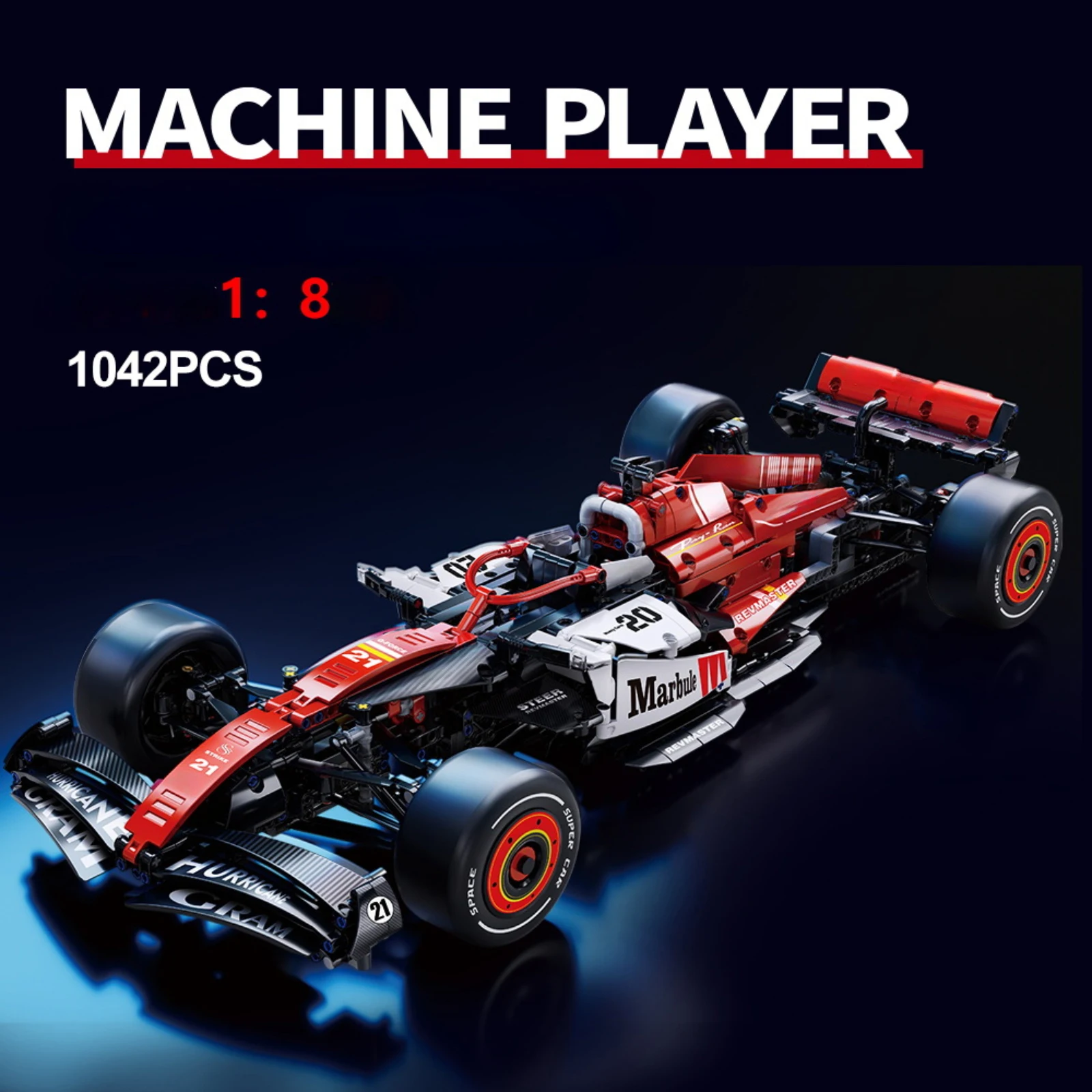 

1:8 Scale Cool Sports Car Model Building Blocks Technical Assembly Classic Mechanical Racing Ornaments Toy Boy Birthday Gift