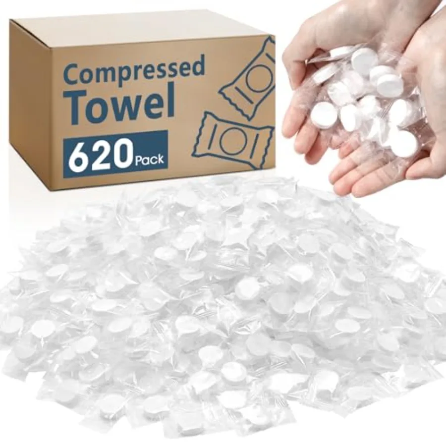 620 Pcs Compressed Towel, Mini Compressed Towel Tablets, Disposable Compressed Face Towels, Camping Towel, Portable Bulk Compre