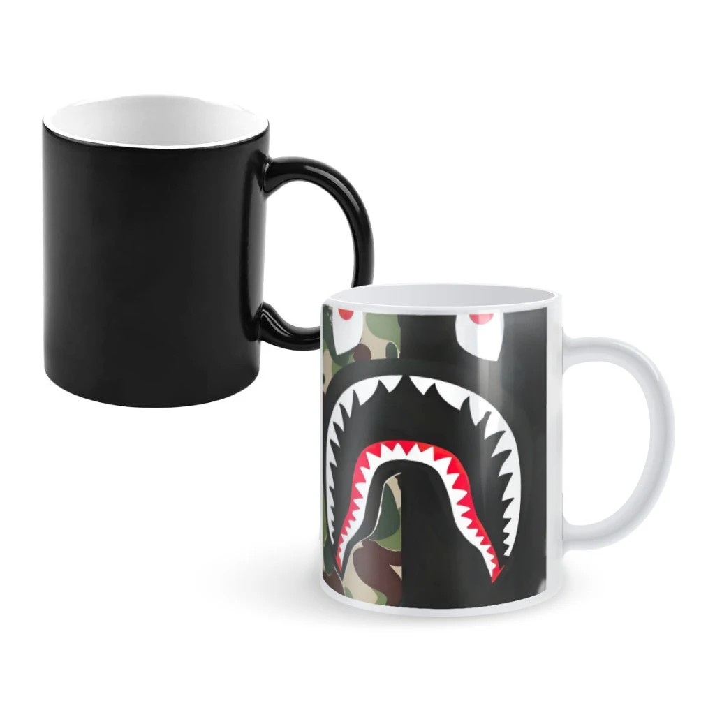 

Bape shark Ceramics Coffee Mug Cute Gamer Birthday Gift Back To School Mug