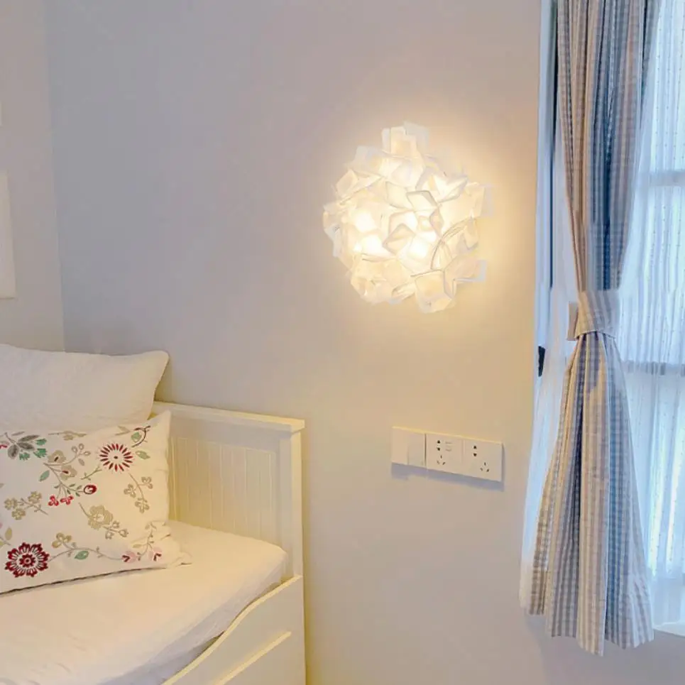 

Warm Romantic Acrylic LED Wall Lights White Flower Children's Room Foyer Dining Wall Sconces Dropshipping Modern Lighting