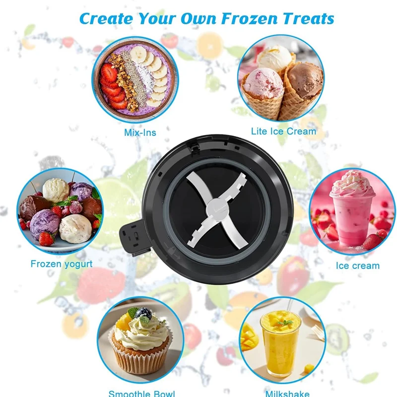 닌자 NC301 NC300 NC299AMZ CN301CO 아이스크림 메이커 블렌더 교체 부품 용 패들 및 컨테이너가있는 외부 그릇 뚜껑