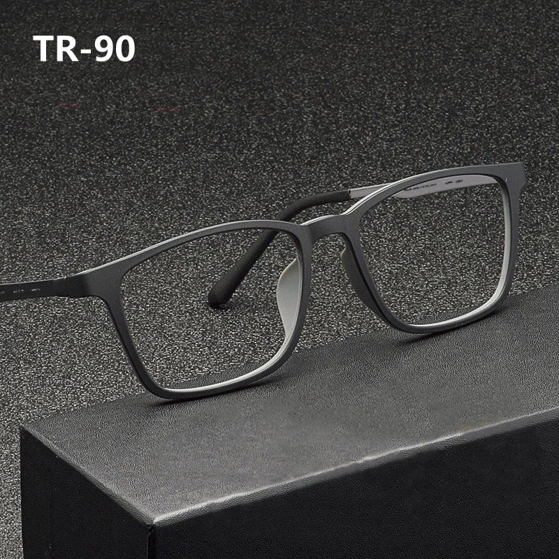 Ultraleichte schwarze Lesebrille für Herren, TR90, Metallbrille, blaues Licht blockierend – Detail 1