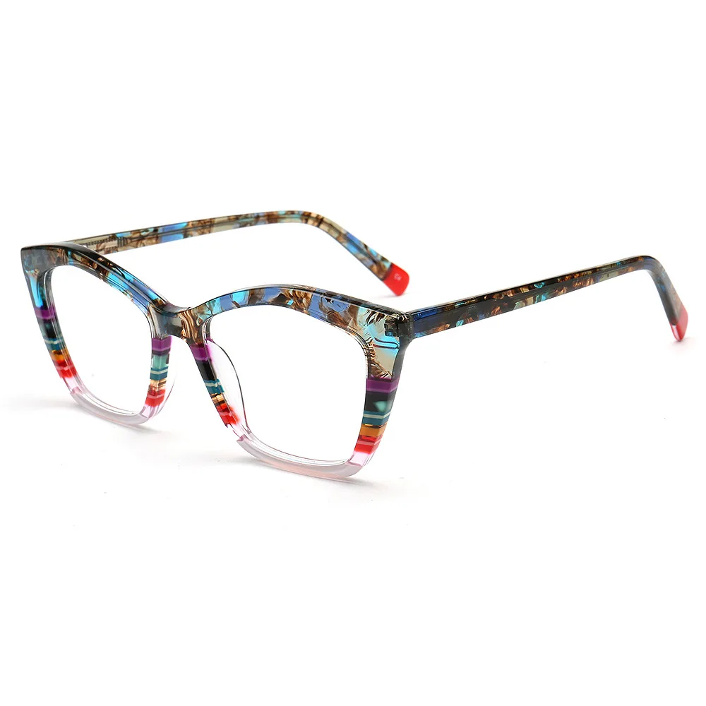 Fashion Large Frame Acetate Glasses Men Optical Prescription Eyewear Color-blocked Women Myopia Reading Personality Eyeglasses