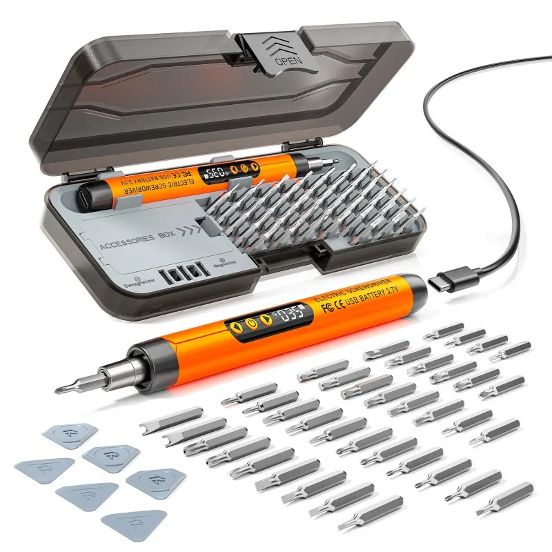 

Multi functional precision electric screwdriver set, 47 in one, quiet, durable, long-lasting, high torque, small digital display