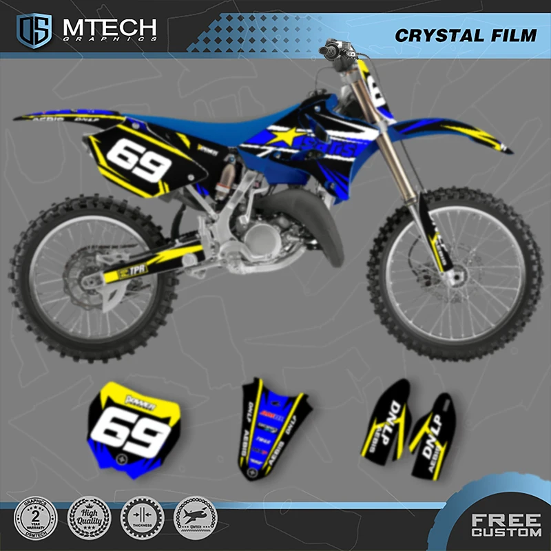 

DSMTECH Custom Motorcycle Graphics Background Decal for YAMAHA YZ125 250 2002 2003 2004 2005 2006 2007-14 Stickers Kits 018