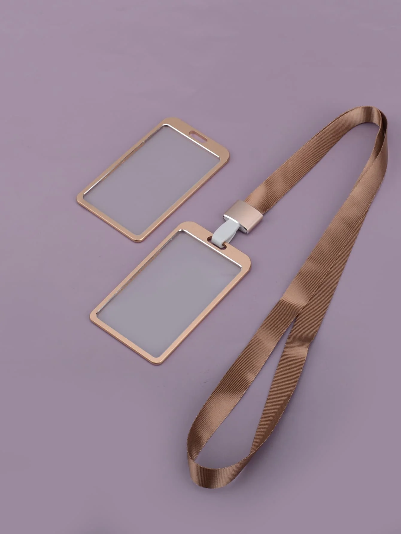 Stilvoller Ausweishalter aus Aluminiumlegierung – mit Umhängeband, Clip für Studentenausweise, Bürobedarf, tragbare Kartenaufbewahrung – Detail 1