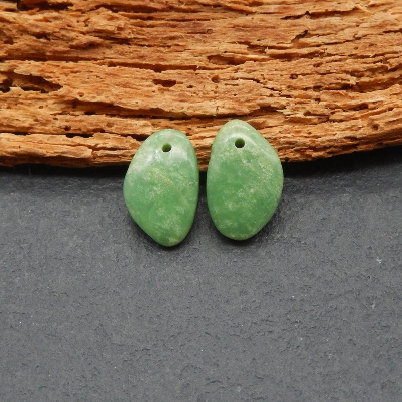 2 قطعة مكونات الكريسوبراسي الطبيعية غير النظامية على شكل الخصبة الأخضر مصفوفة المدخلات السلس لصنع المجوهرات اليدوية #3