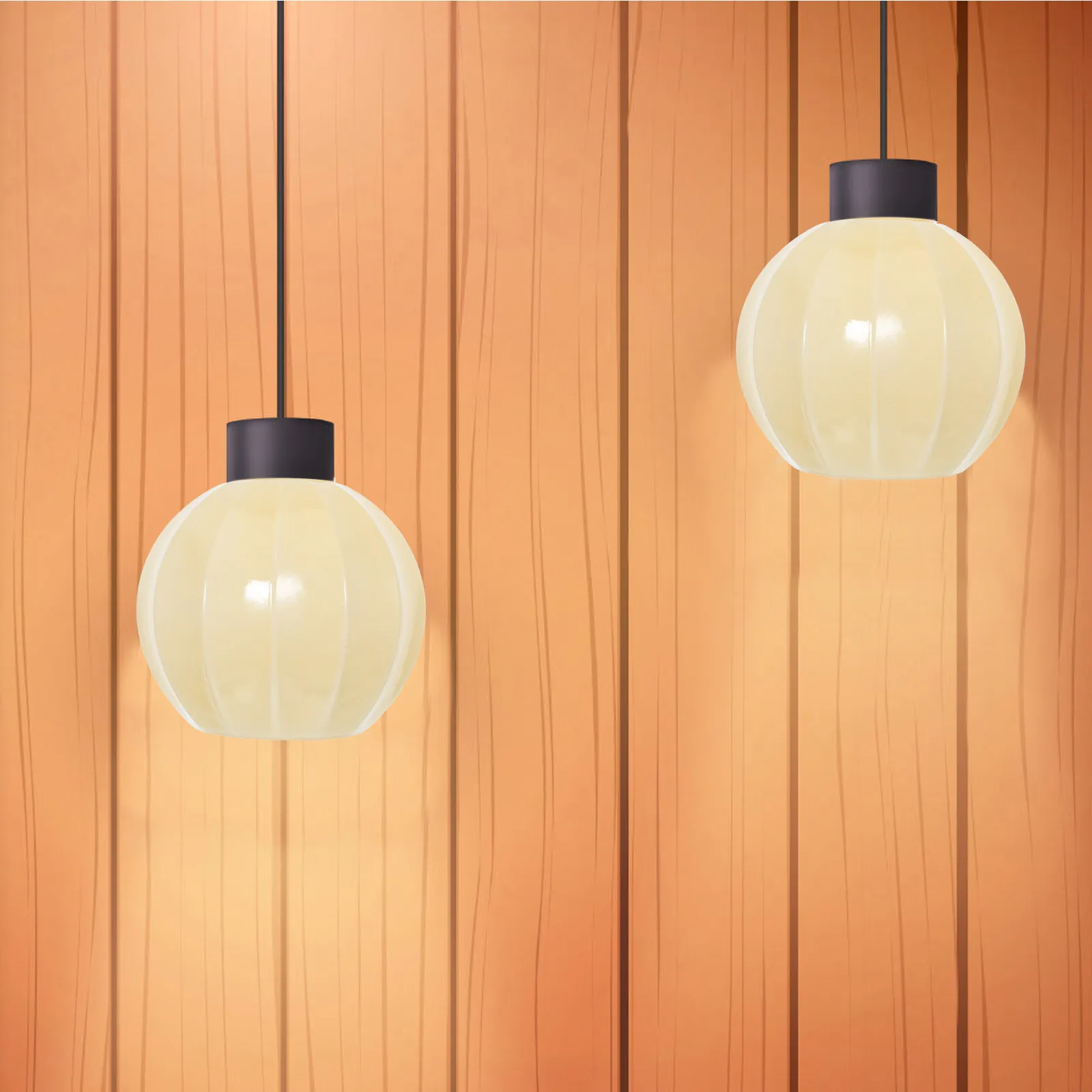 Glass Globe Lamp Shade for Drum Lampshade Pumpkin Replacement Pendant Light Cover