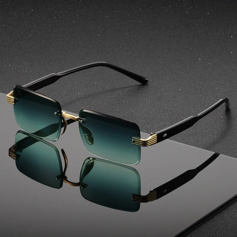 

1 шт. классические модные солнцезащитные очки без оправы, дизайн унисекс с несколькими вариантами цвета — универсальные незаменимые для вашего гардероба