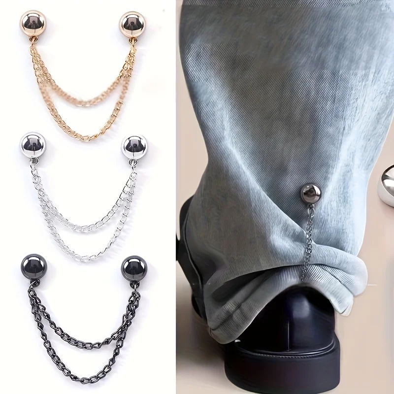 4/6Pcs Magnetic Clothing Clip - Adjustable Chain Design, Spherical Trim/Suitable for Shirts, Sleeves, Skirts and Pants