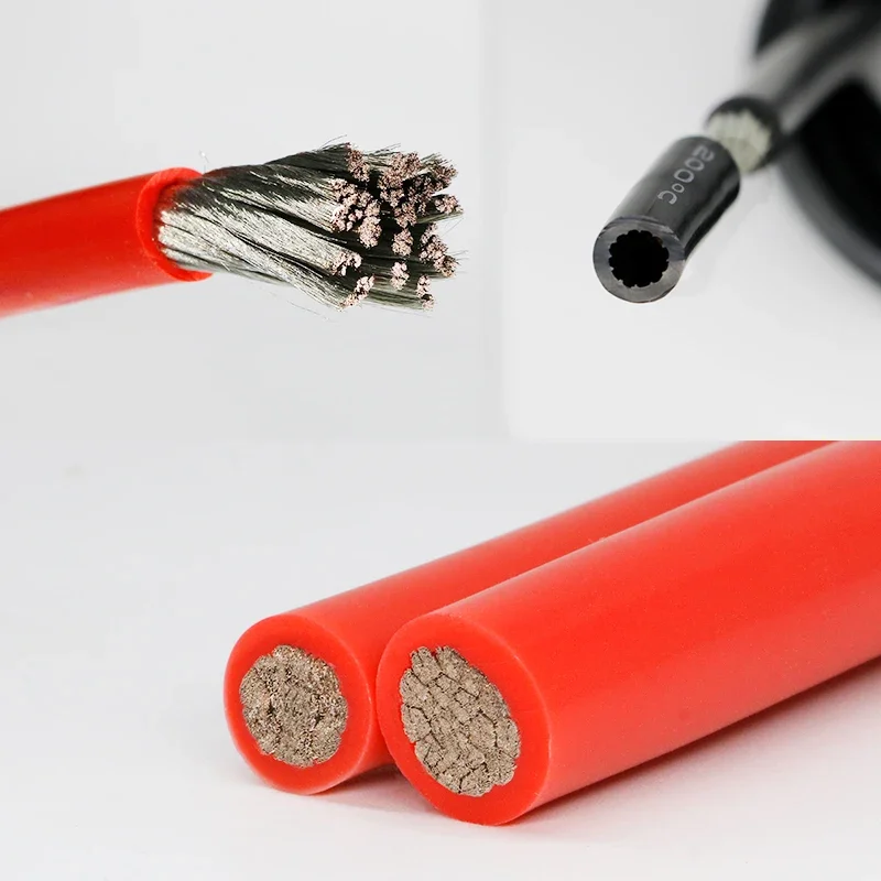 Silicone Cable Ultra Soft Heat-resistant Cable 13 12 11 10 9 8 7 6 5 4 3 2 1 AWG Car Battery Automotive Wiring Electrical Wires