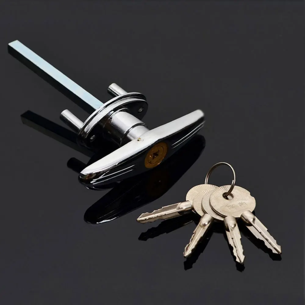Garage Door Opener T Lock Handle with 2/4 keys Secure For Caravans & Trailers