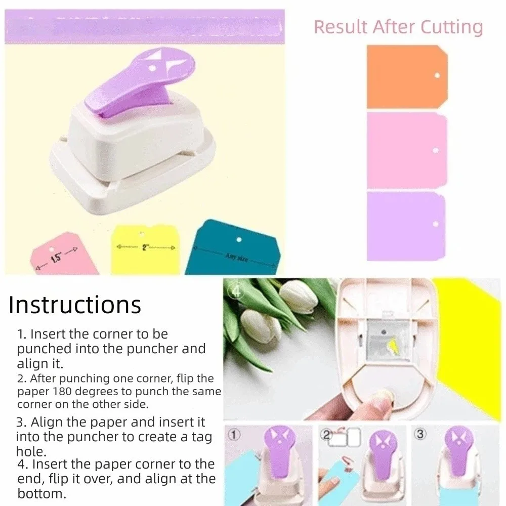 Gift Square Punch Paper Hole Puncher Extra Large Precision Tag Maker Any Size Tab Maker Corner Cutter Paper Craft
