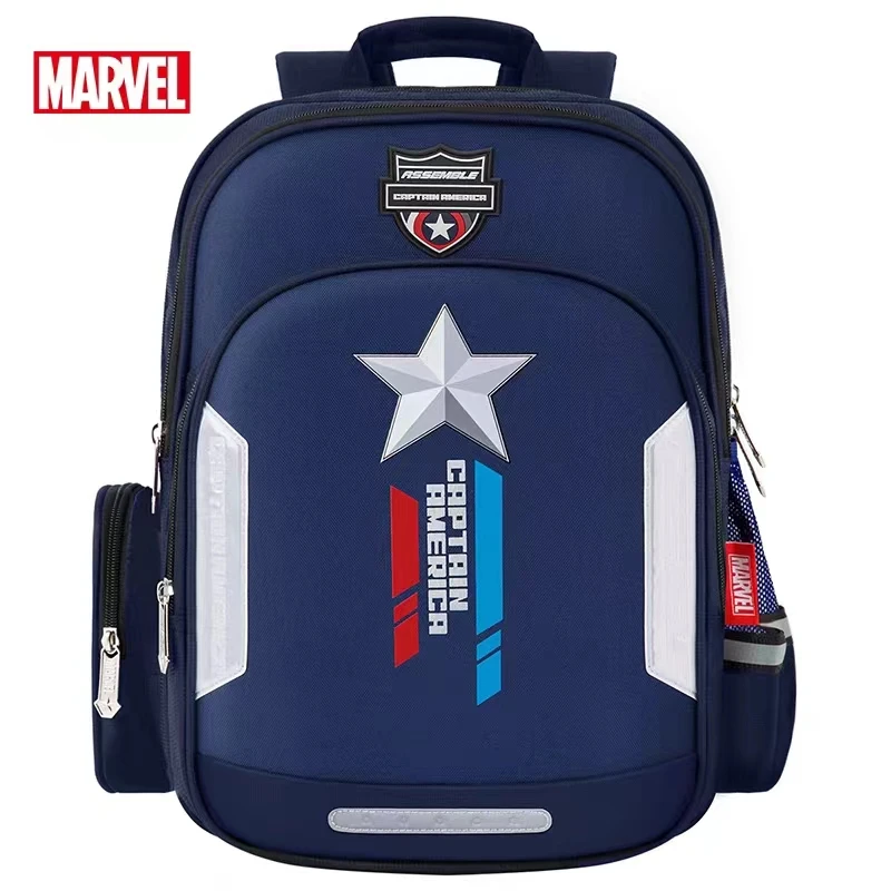 Marvel Boy School Bag Grade 1-3 Captain America Primary Student Shoulder Orthopedic Backpack Large Capacity Kids Gifts Mochilas