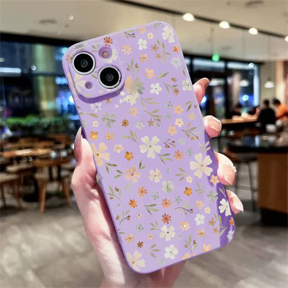 Flower Pattern Phone Case For iPhone 17 16 15 14 13 12 11 Pro XS Max 7 8 Plus Mini Air 17e 16e XR Anti Scratch Matte Phone Shell - view 2