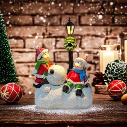 Cute christmas statue with led lights, christmas country scene table decoration, cute interior christmas decoration, gifts