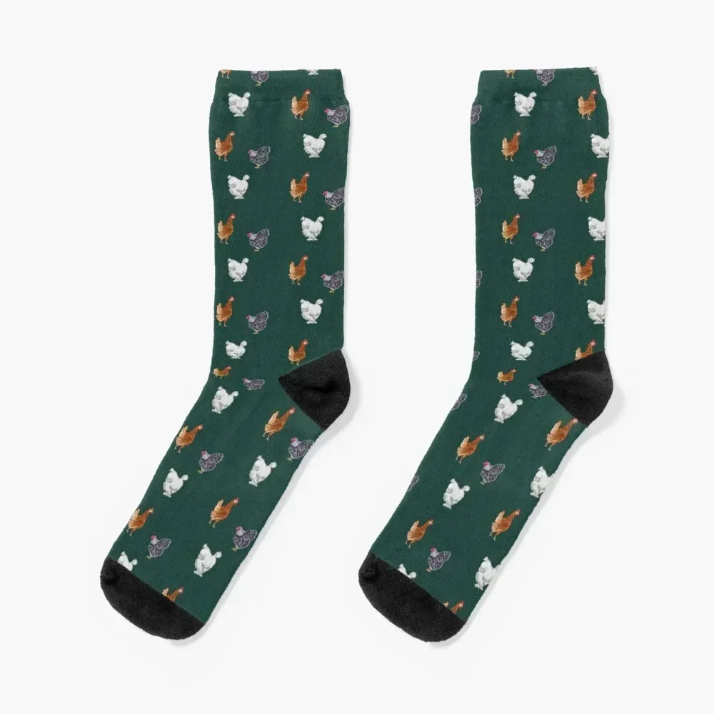 Look at All Those Chickens Socks cotton winter thermal hiking Running Socks Girl Men's