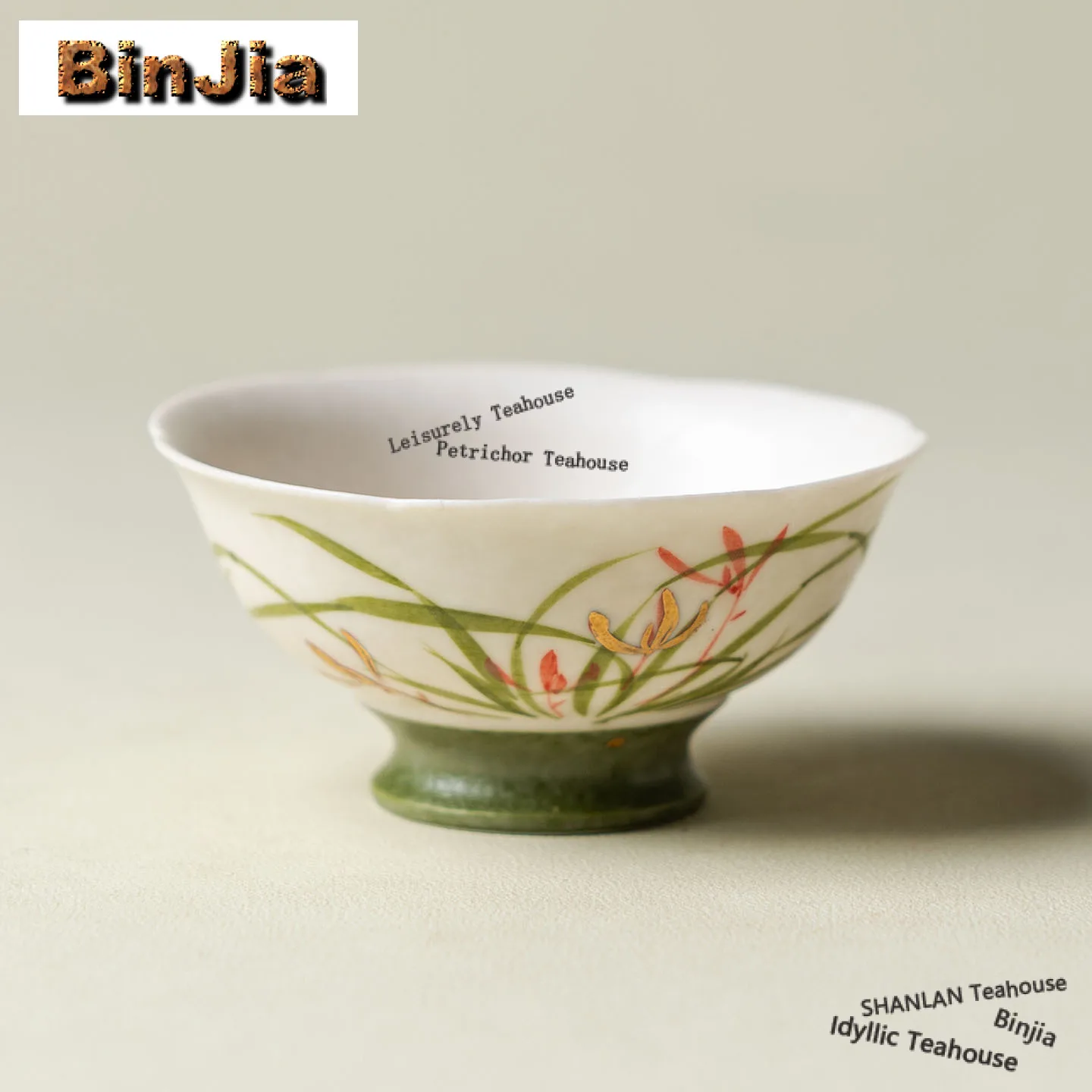 

60ml Hand-painted Orchid Teacup Boutique Tea Bowl Tea Pair Tea-tasting Smelling Cup Chazhan Master Cups Household Tea Services