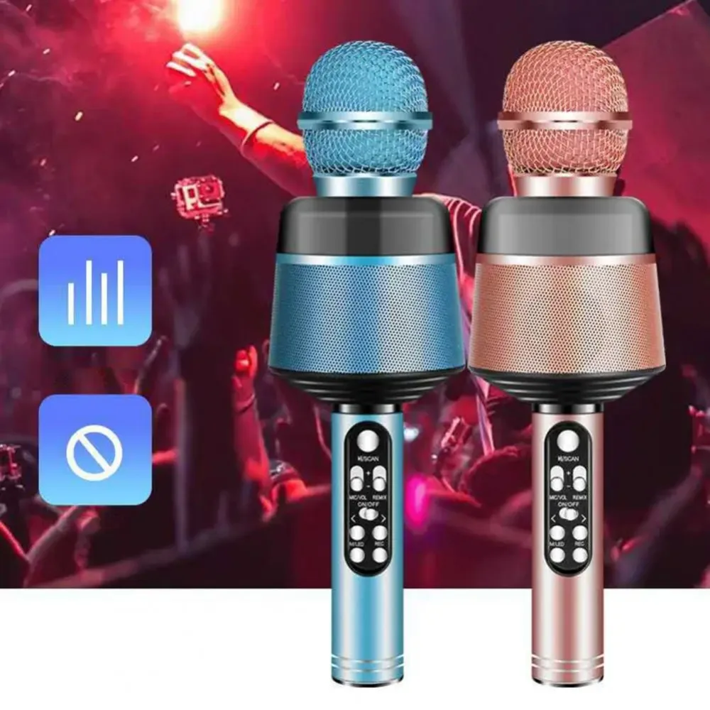 

Fashion Portable Wireless Singing Recorder Mic Long Battery Life Aluminum Alloy Handheld Microphone for Computer