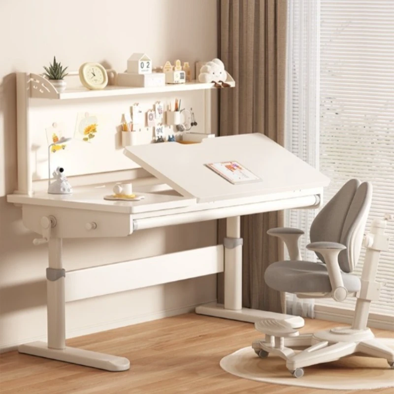 Lifting Children Student Learning Desk Homework Writing Desk Solid Wood Table