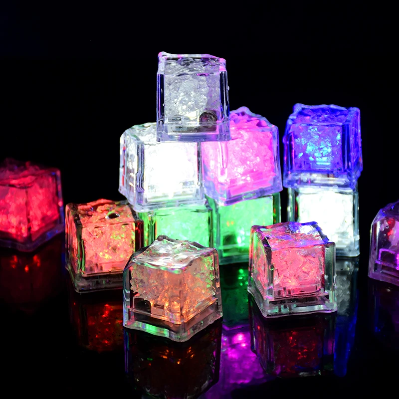 

5Pcs Led Ice Cube Multi Color Flashing Glow in The Dark Light Up for Bar Club Drinking Party Wine Decoration Wedding Birthday