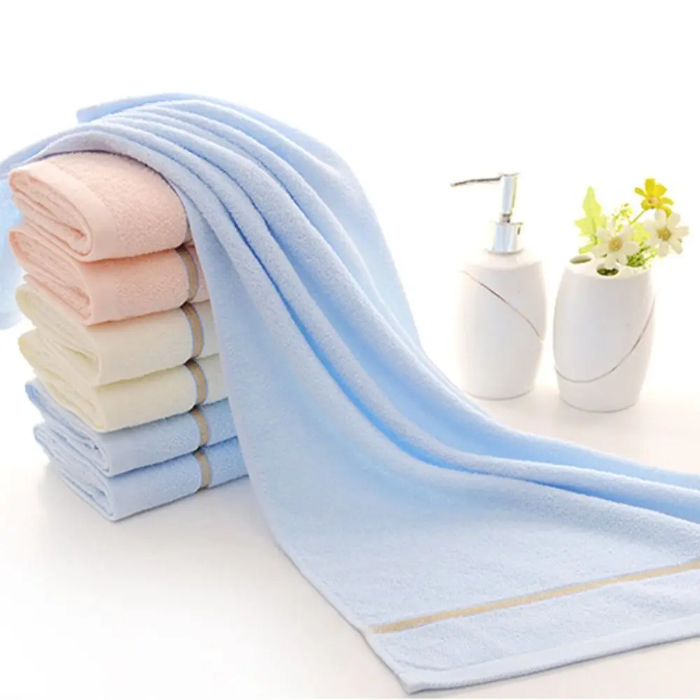 2Pcs Dry Hair Towel 33x73cm Cotton Stripe Bath Towel Thickened Cartoon Face Towel Comfortable Luxury Hand Towel Swimming