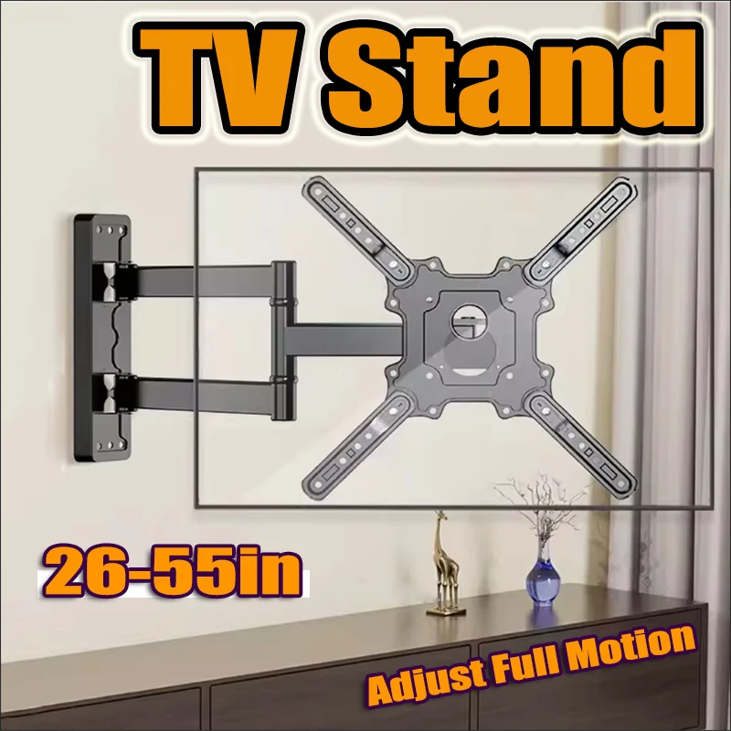 BEISHI Adjustable TV Wall Mount Bracket Adjust Full Motion Articulating Arms for 26-55 Inch LED LCD Screen TVs Retractable Holde