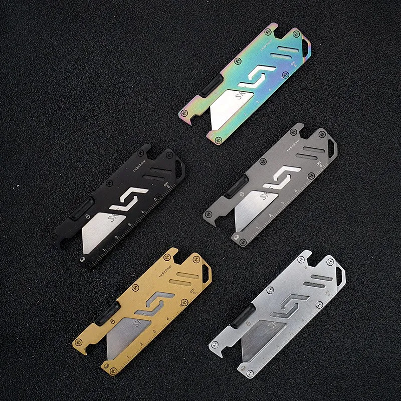 Stainless Steel EDC Folding Utility Knife Wallpaper Knife Paper Cutter Courier Knife Outdoor Peeler Life-Saving Knife