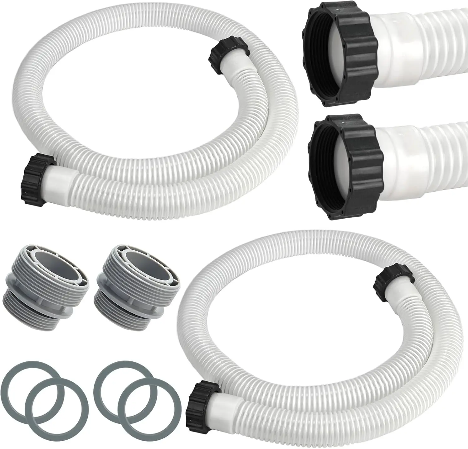 

Комплект из 2 шлангов для бассейна из ЭВА с адаптером для наземных бассейнов, длиной 6 футов, сменные фильтрующие шланги (белые)