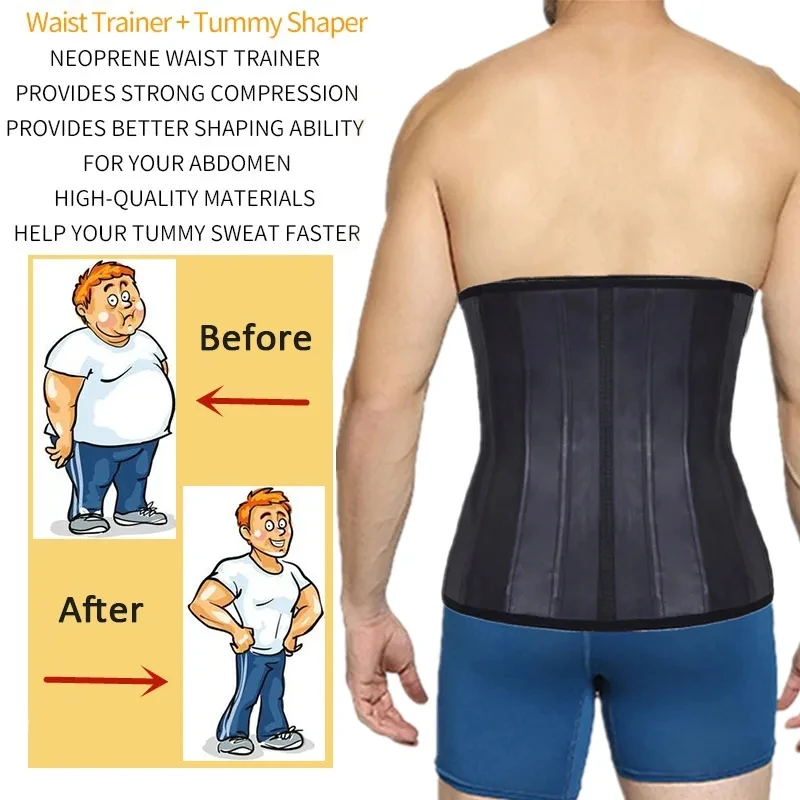 Latex Corset for Man Waist Trainer Body Shaper Slimming Workout Fitness Girdles Bodysuit Belly Control Shaperwear Fajas