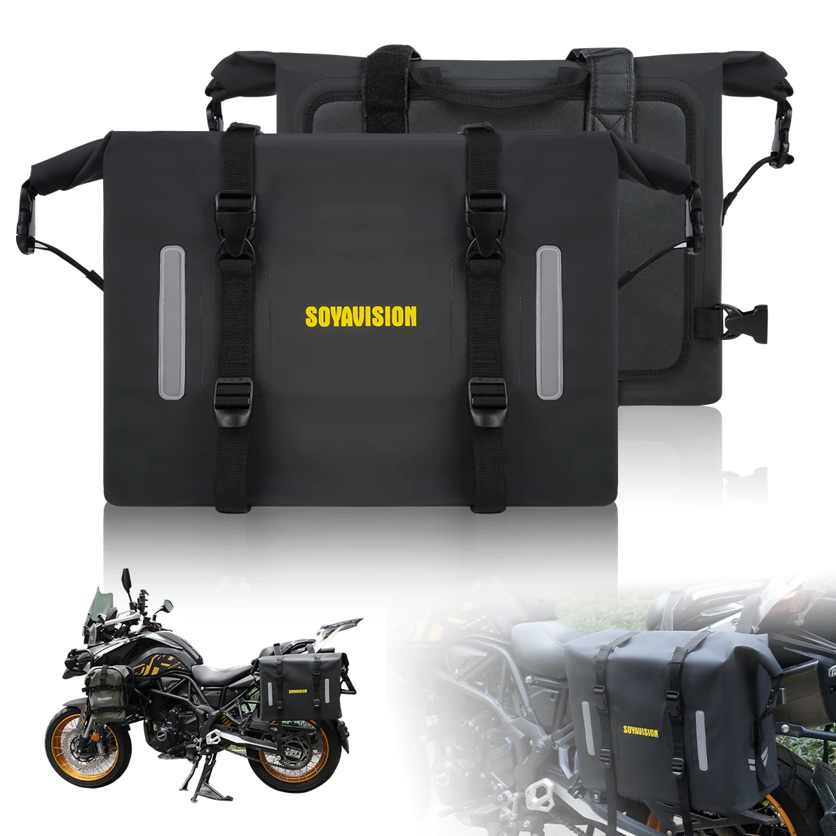 Motorcycle Luggage Saddlebags Waterproof 18L/28L/48L Large Capacity 2 Pcs Universal Fit Motorcycle Pannier Bag Saddle Side Bags