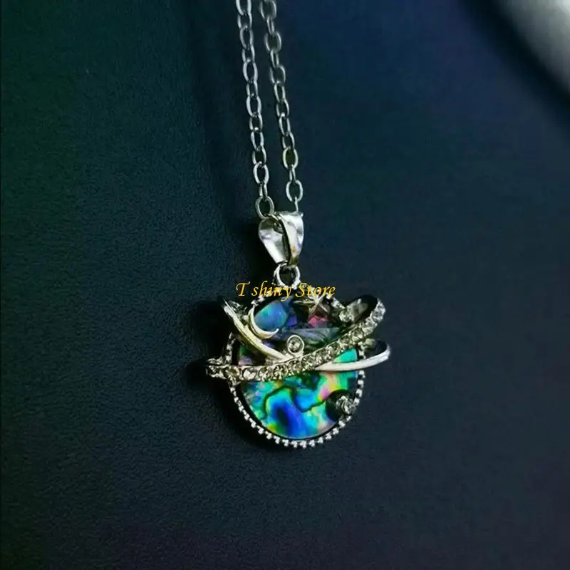 N58F Fashion Planet Jewelry Pendant Jewelry Planet Pendant Necklace Neck Jewelry Alloy Material for Girls Woman Teens Party