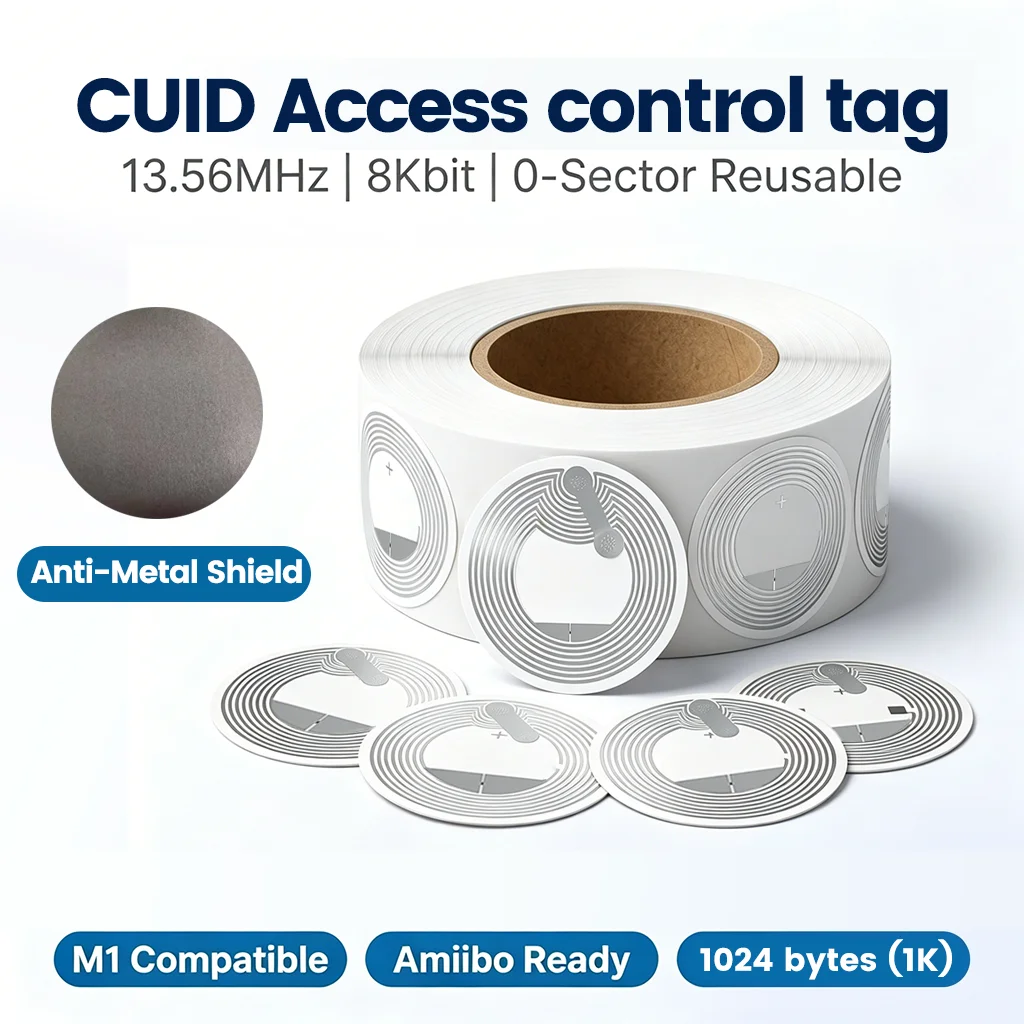 CUID Magic Gen2 RFID Tag Block 0 Writable UID M1 Card Clone 13.56MHz NFC Sticker with Anti-Metal Shield Compatible with MCT App