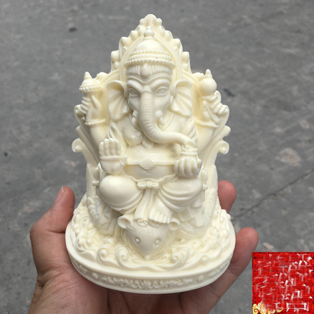 Southeast Asia Thailand HOME OFFICE Company SHOP CAR Bring GOOD LUCK wealth Money GANESH elephant God of carving statue