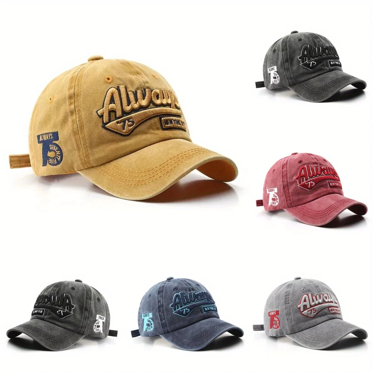 

Summer Women Men Baseball Cap Fashion Letter Embroidery Snapback Hat Vintage Washed Cotton Unisex Hip Hop Sun Hat Casquette
