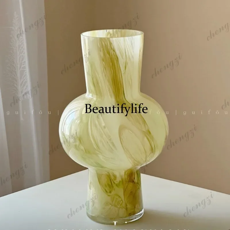 L181 wabi-sabi wind large diameter rich bamboo flower arrangement vase medium ancient art flower sensory device