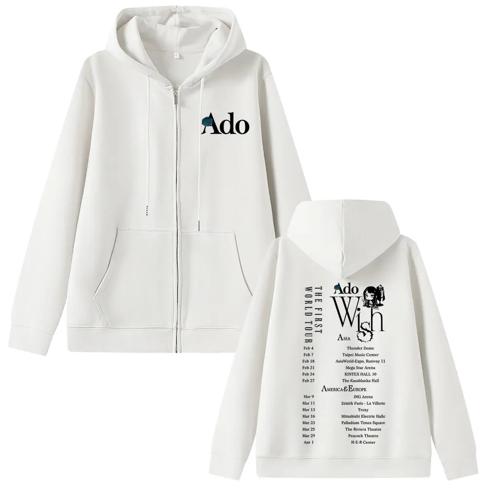 Hot Sale Ado World Tour 2025 Hibana Zipper Hoodie Men Women Fashion Japanese Style Zip Up Jacket Unisex Vintage Casual Hoodies