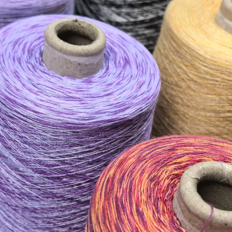500g Rainbow Gradient Mercerized Cotton Thread 2/32 Count Pure Cotton Yarn Spring Summer DIY Knit Clothes Shawl Weaving Yarn