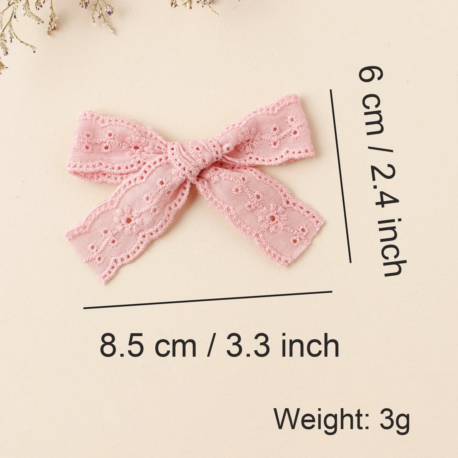 Wholesale 3.3" Lace Embroidered Hair Bow Hair Clips Girls Lace Embroidery Bow Nylon Headband Baby Lace Hairpins Kids 36pc/lot