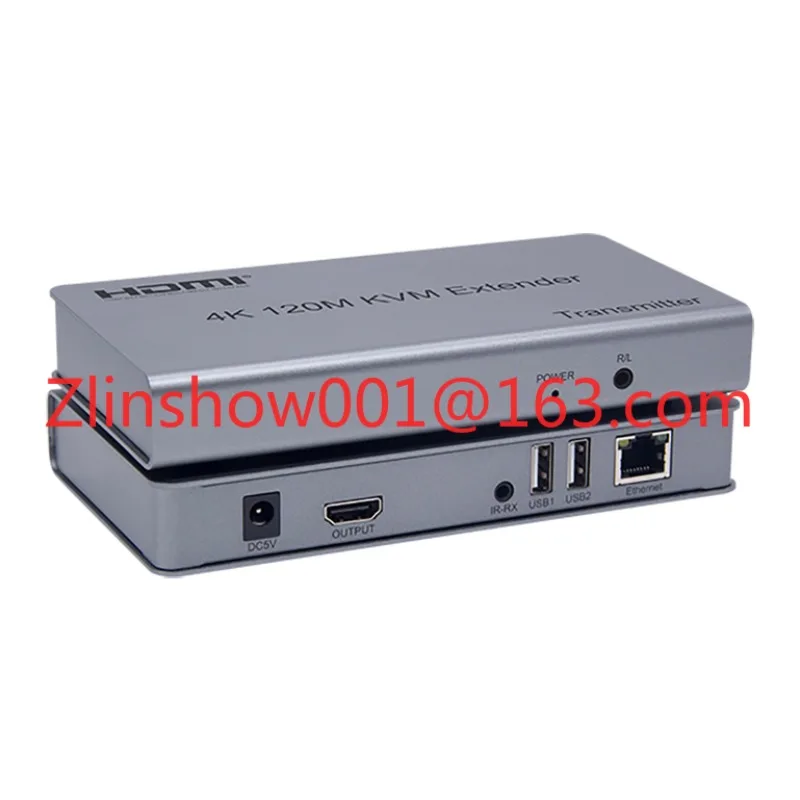 High Quality 4K120M HDKVM Metal HDTV Extender Over IP with IR USB and Adaptor 5V Input