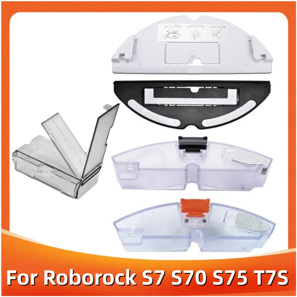 Roborock S7 S70 S75 T7S 스위핑 걸레 장착 브래킷 로봇 진공 청소기 예비 부품 먼지 상자 물 탱크 트레이 액세서리