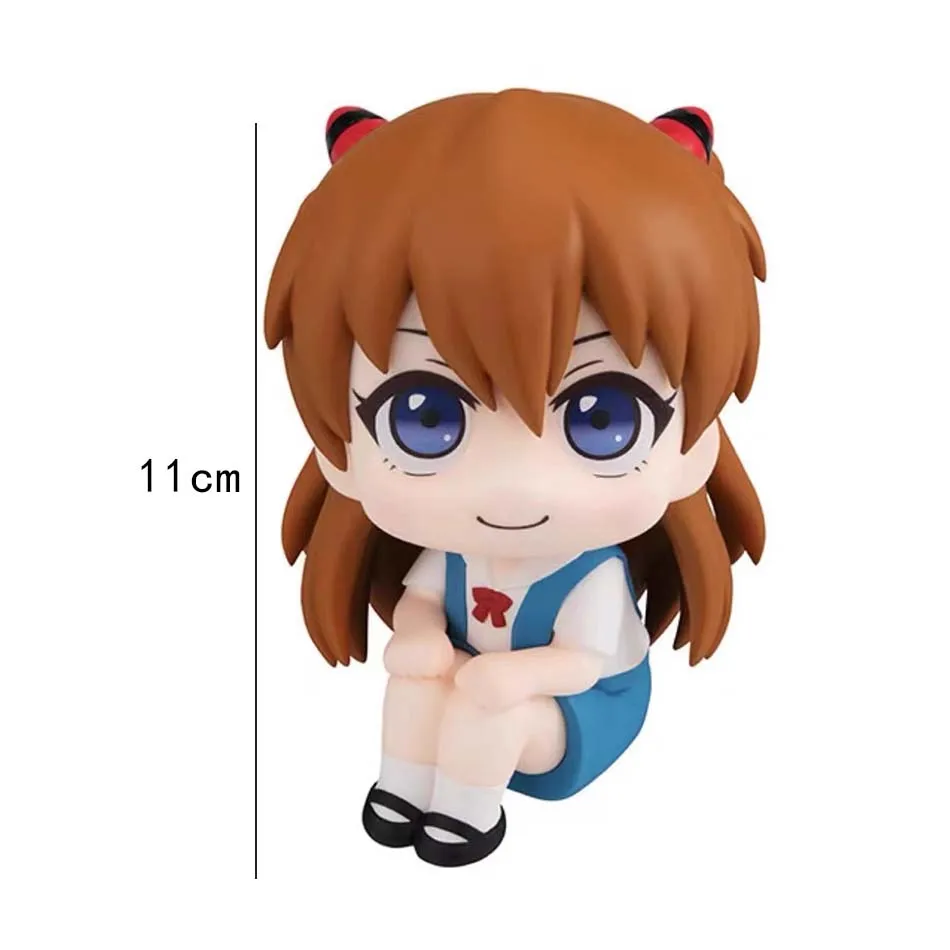 10CM Anime Evangelion Ayanami Rei Figure Souryuu Asuka Langley Look Up EVA Sitting Model Toy Doll Aciton Figure PVC Ornament view 5