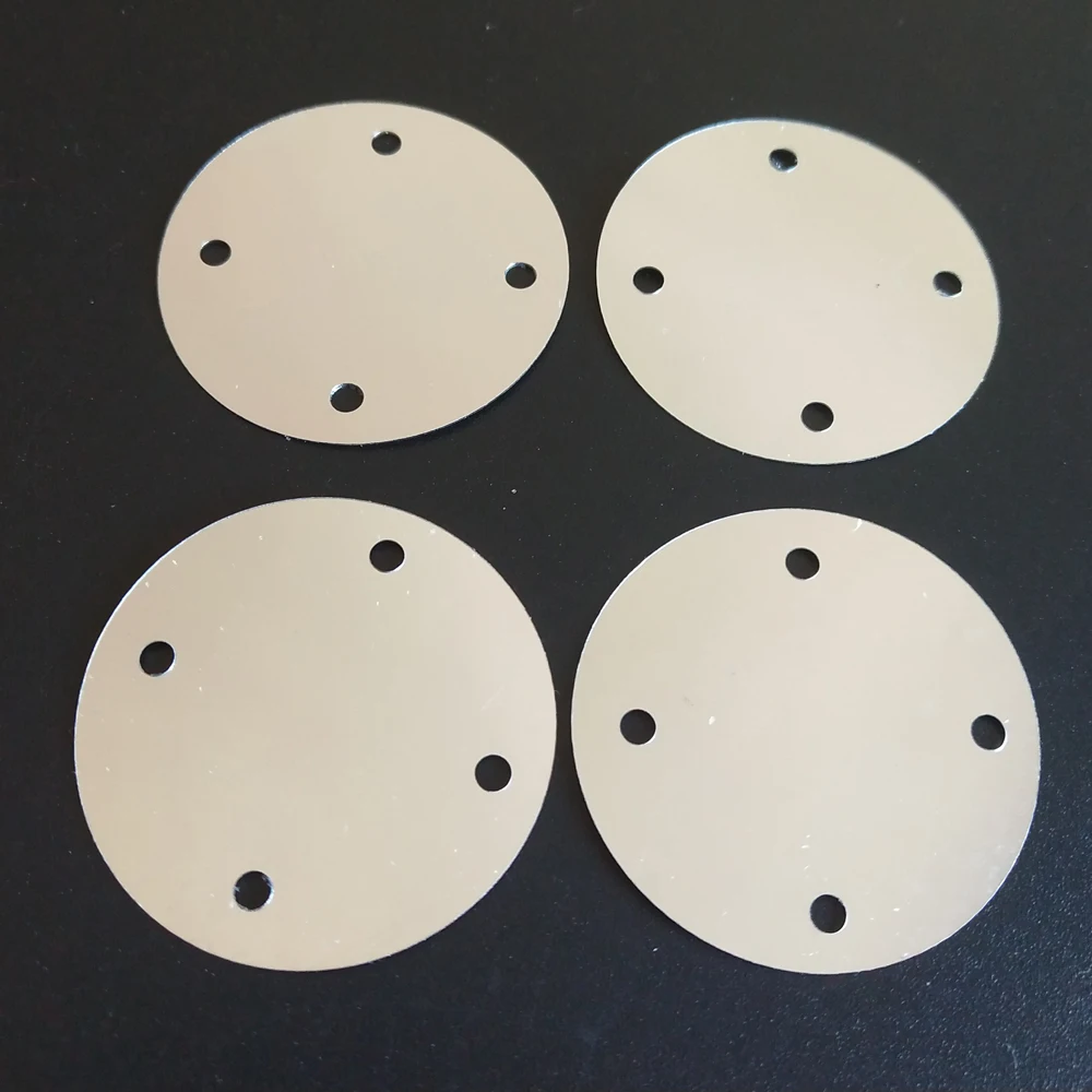 50g 4 otwory srebrne cekiny do rzemiosła płaskie duże okrągłe błyskotki odzież/torebka akcesoria DIY płatki 15mm/20mm/35mm
