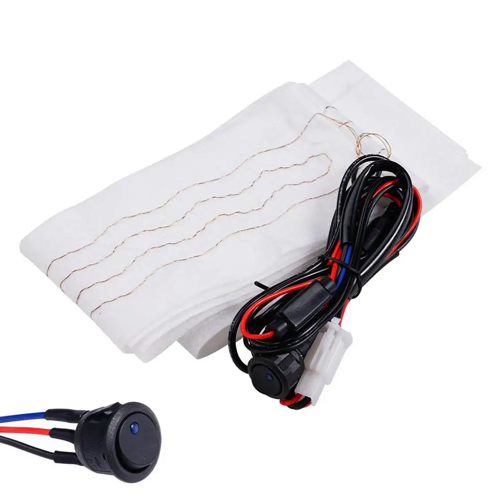 Car Steering Wheel Heating Kit 6 Gears Plastic Heat Fiber Red Warm Carbon Wireharness Pads Switch Blue Parts Heating Pad 12 M2Y4