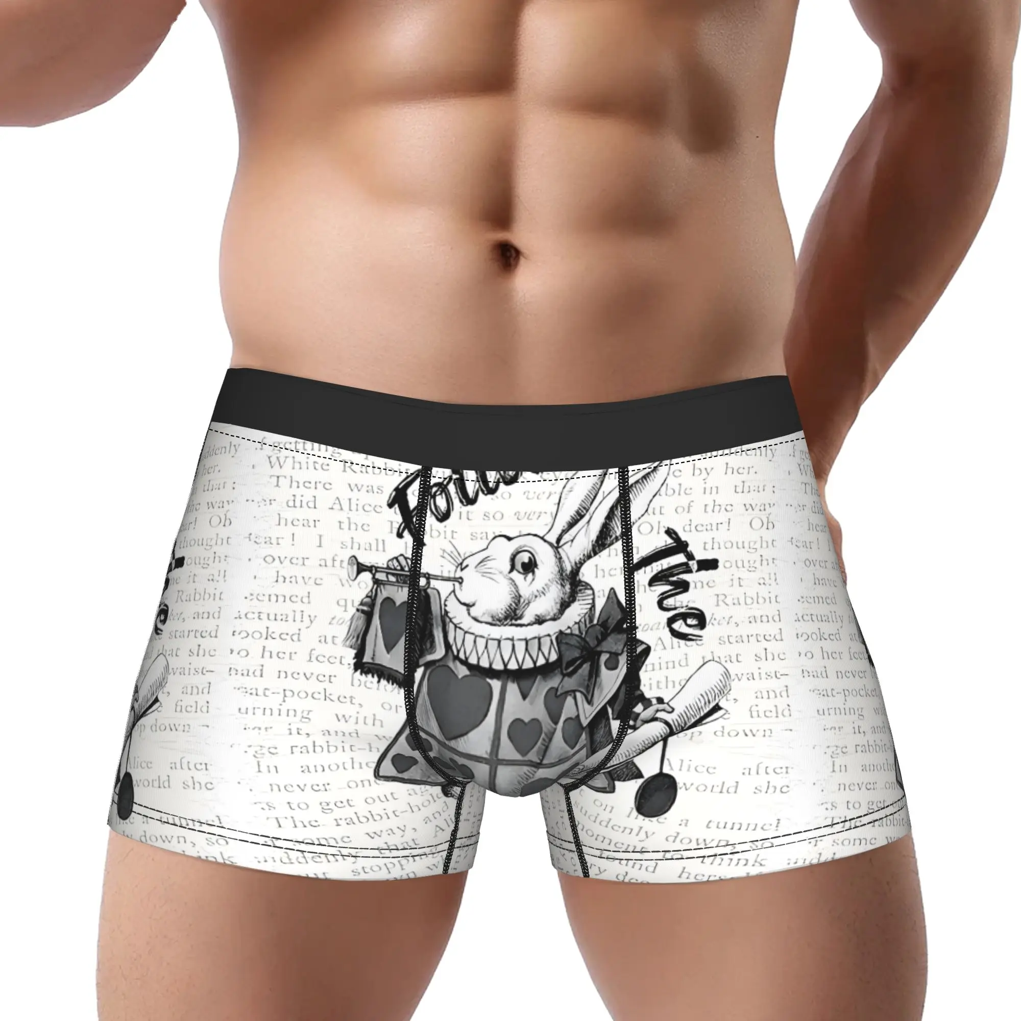 

Трусы-боксеры The White Rabbit2, дышащие, удобные, мужское нижнее белье, шорты-боксеры