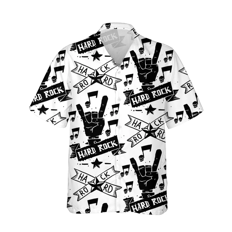 New Hawaiian Summer Shirt Men\'s Short Sleeve Tops 3d Print Oversized Hip Hop Shirts Rock Style Resort Casual Vintage Men Clothes